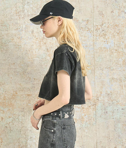 クロップド ヴィンテージ 加工 Tシャツ 153-5669