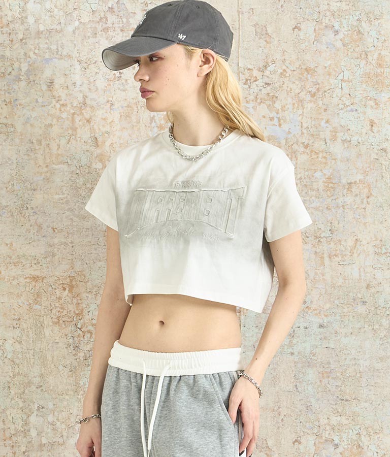 クロップド ヴィンテージ 加工 Tシャツ 153-5669