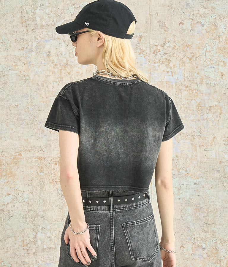 クロップド ヴィンテージ 加工 Tシャツ 153-5669