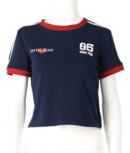 ユニホーム風 クロップド ミニ Tシャツ 153-5681