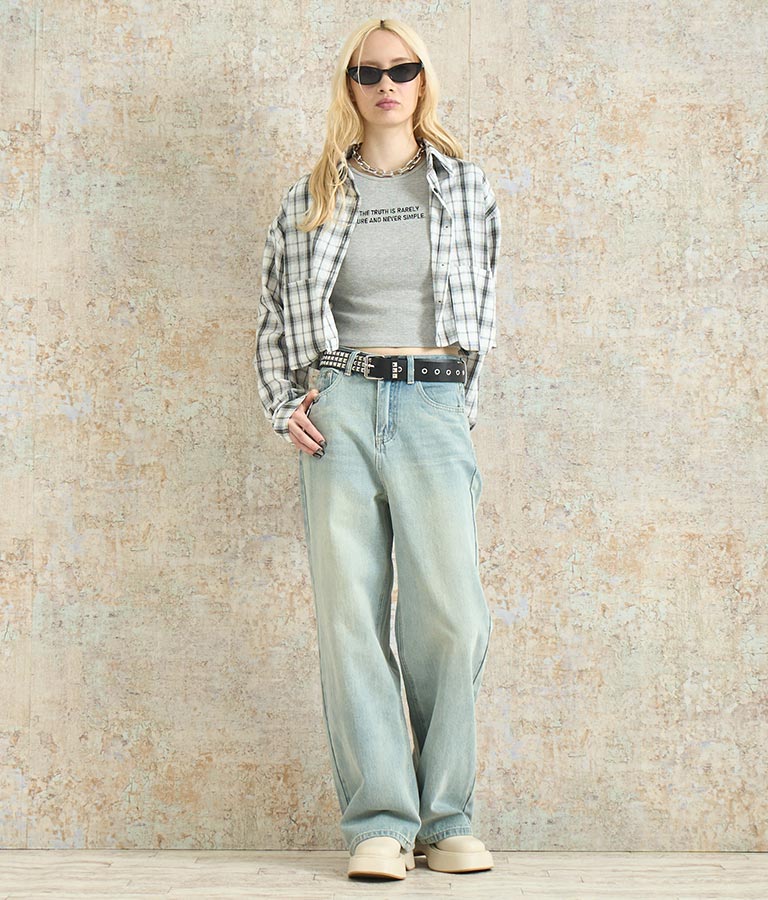 ウォッシュ加工 ストレート デニム パンツ 152-5604
