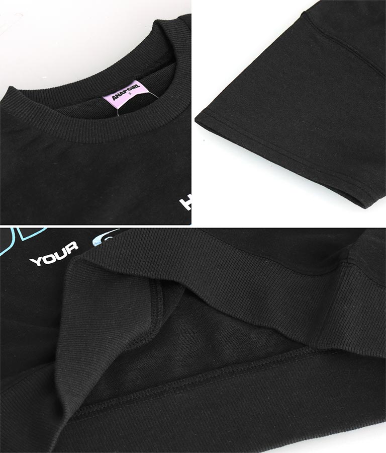 カレッジ プリント ミニ 裏毛 クロップド Tシャツ