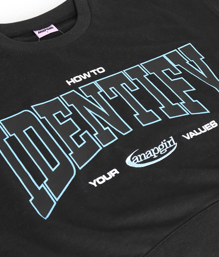 カレッジ プリント ミニ 裏毛 クロップド Tシャツ 913-7641