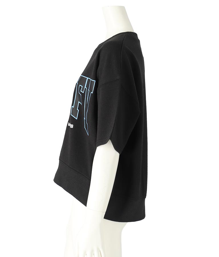 カレッジ プリント ミニ 裏毛 クロップド Tシャツ 913-7641