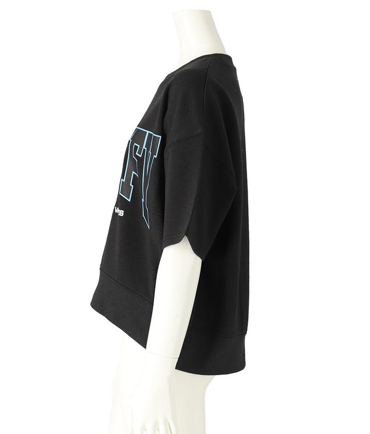 カレッジ プリント ミニ 裏毛 クロップド Tシャツ 913-7641