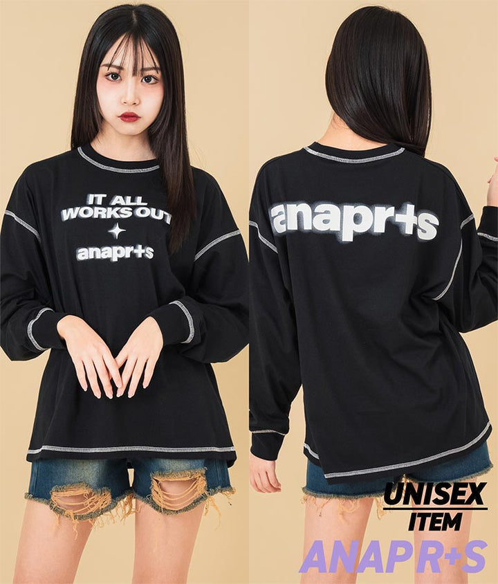 ANAP R+S【リラスポ】バックロゴ オーバーサイズ ロンT (ユニアイテム) 913-7611