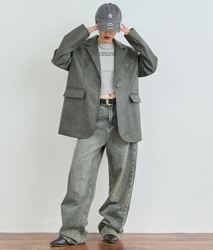 ヴィンテージ オーバーダイ 加工 ストレート デニム パンツ 152-5603