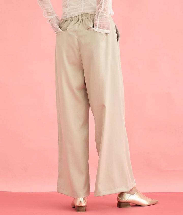 センター ライン ホック デザイン スリット パンツ 362-9614