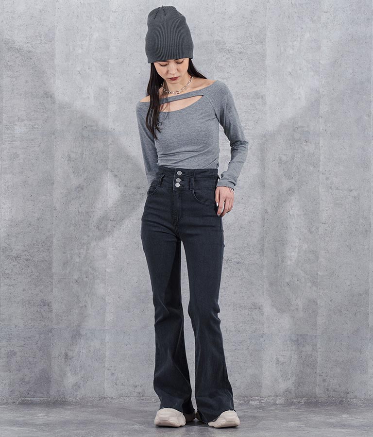 2WAY オフショルダー デザイン カットソー トップス 153-5638