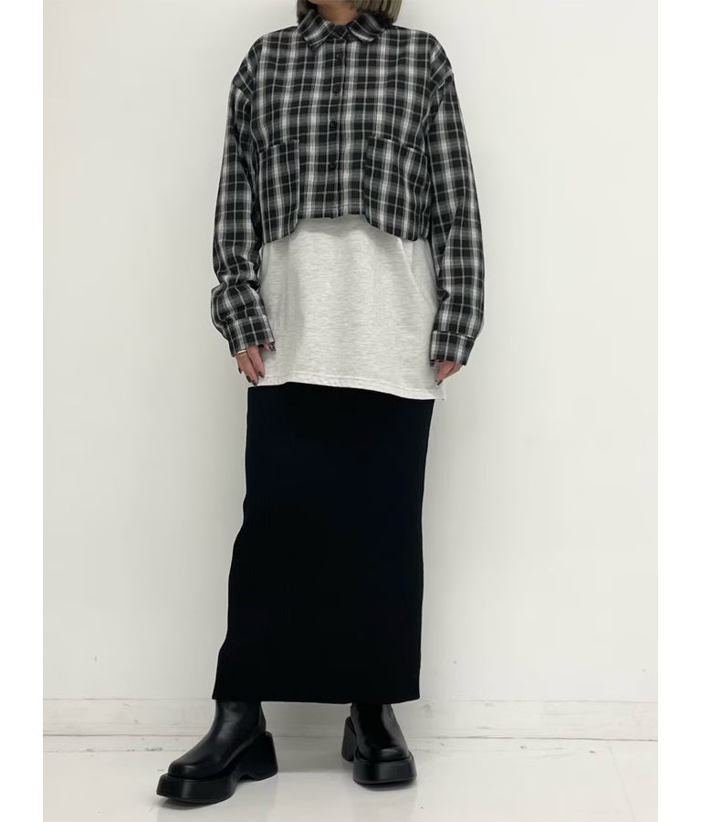 クロップド チェック シャツ 154-5568