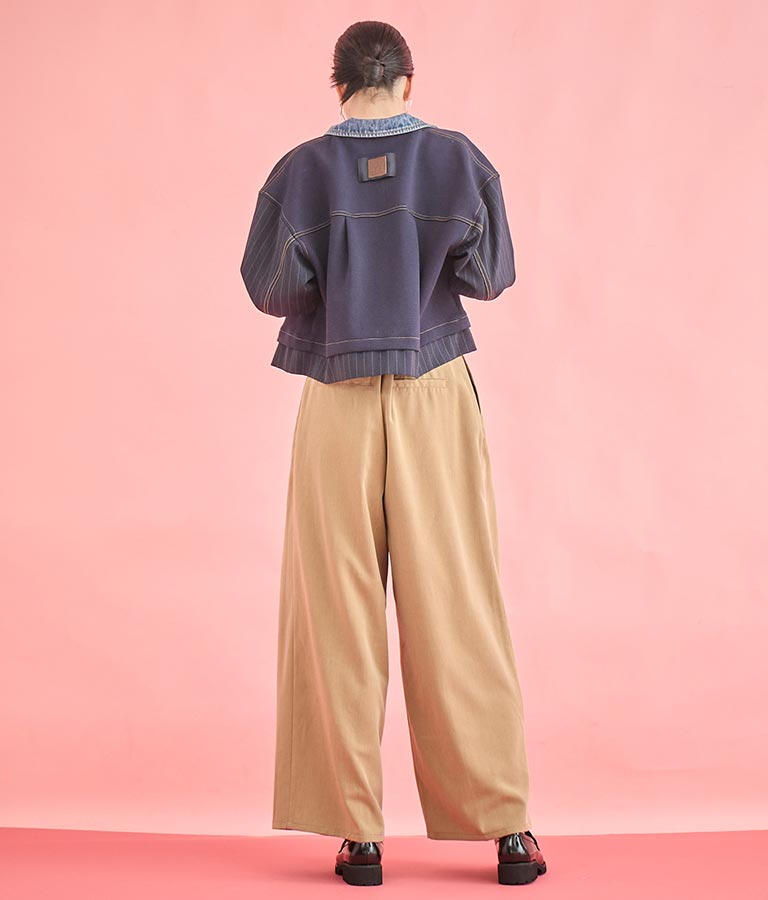タック デザイン ワイド パンツ 362-9585