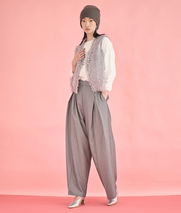 タック デザイン ワイド パンツ 362-9585