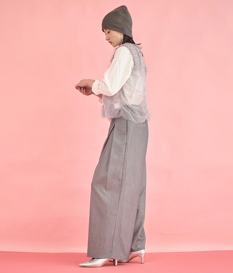 タック デザイン ワイド パンツ 362-9585