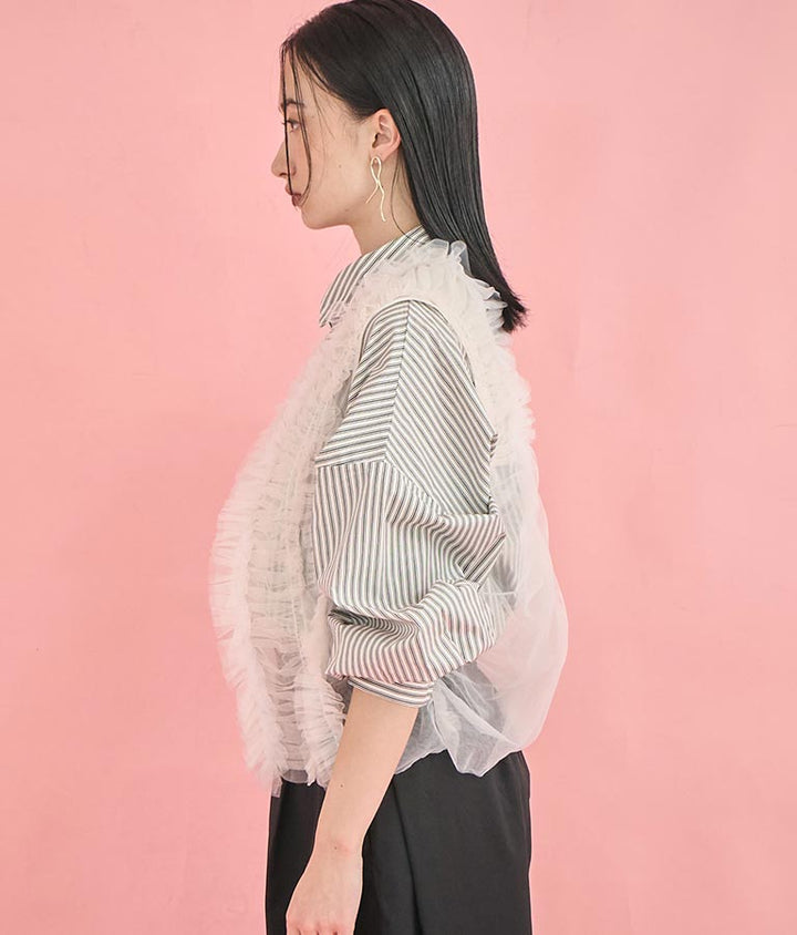 Eimee Law チュール フリル ギャザー デザイン ジレ