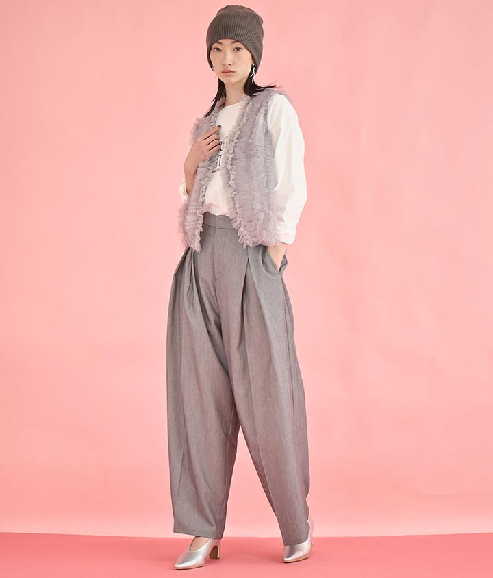 Eimee Law チュール フリル ギャザー デザイン ジレ 364-9605