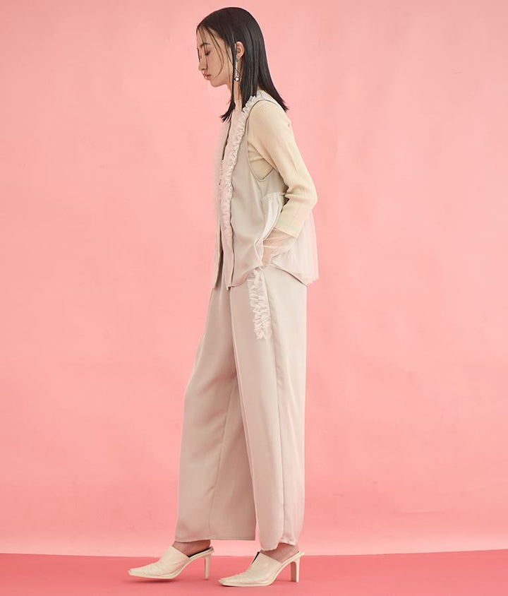 EimeeLaw チュール フリル ジレ パンツ セットアップ 368-9606