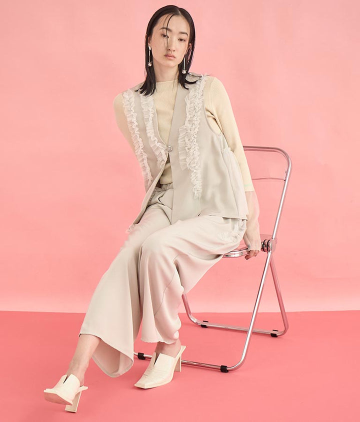 EimeeLaw チュール フリル ジレ パンツ セットアップ 368-9606
