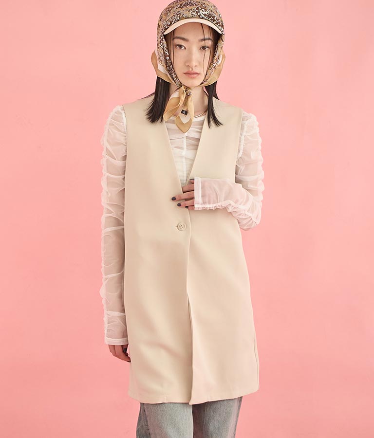 ダブルクロス ロング ジレ