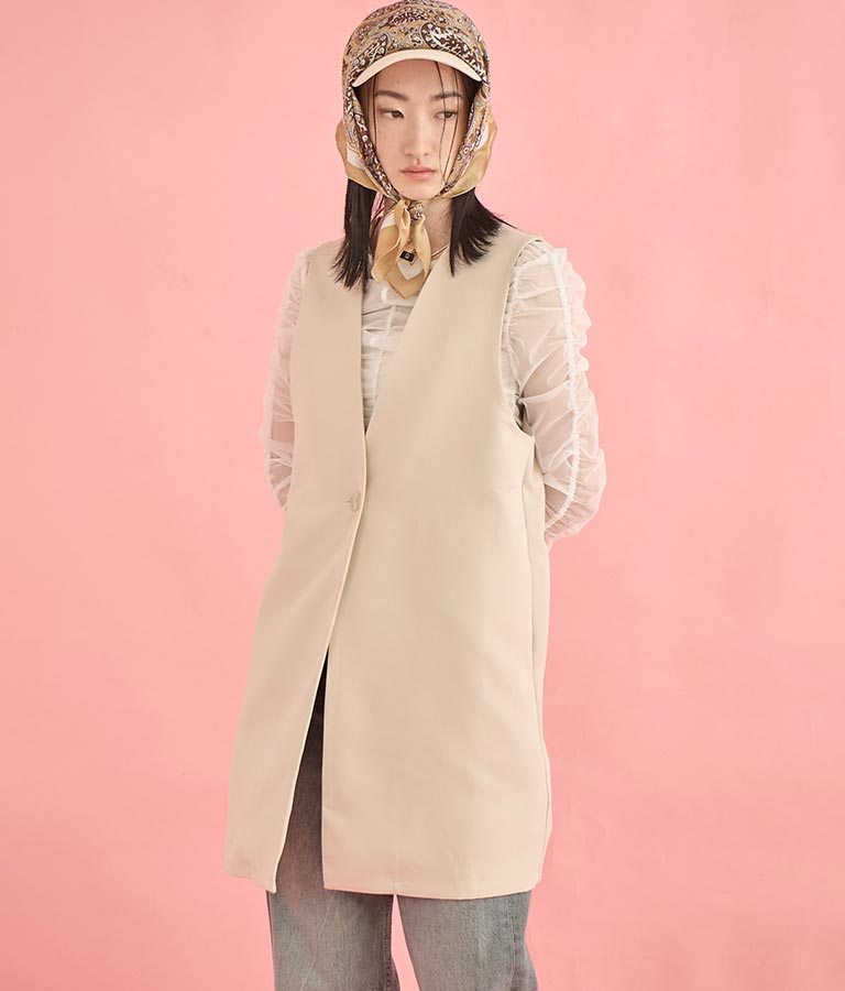 ダブルクロス ロング ジレ 364-9664