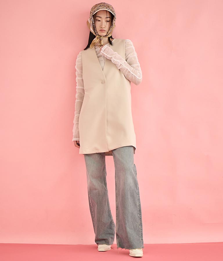 ダブルクロス ロング ジレ 364-9664