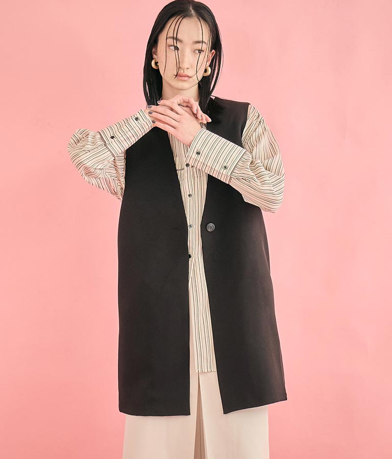 ダブルクロス ロング ジレ 364-9664