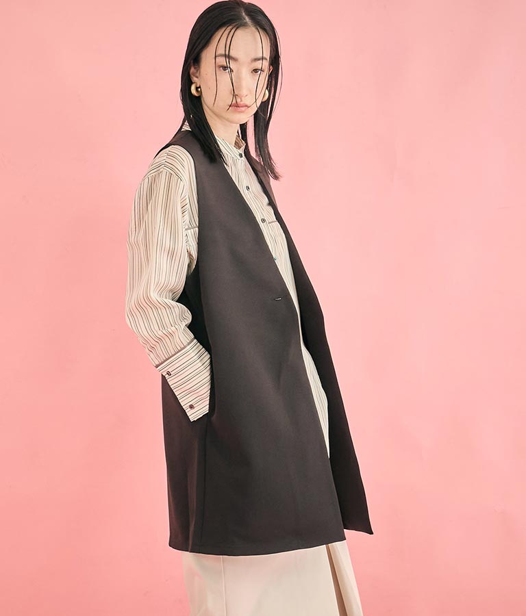 ダブルクロス ロング ジレ 364-9664