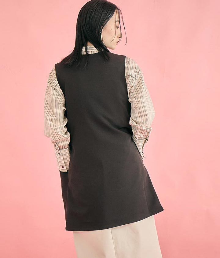 ダブルクロス ロング ジレ 364-9664