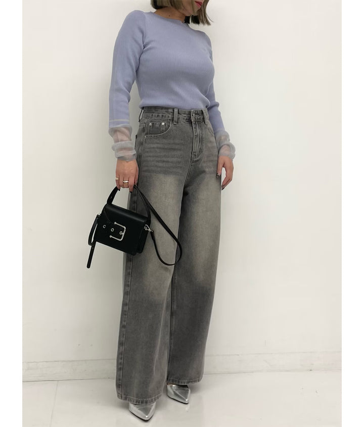 ウォッシュ加工 ストレート デニム パンツ 152-5604