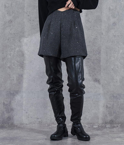 ラメ ツイード ハイウエスト ショート パンツ　152-5651