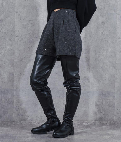 ラメ ツイード ハイウエスト ショート パンツ　152-5651