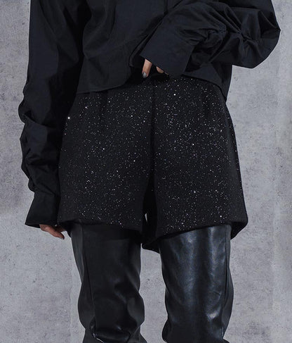 ラメ ツイード ハイウエスト ショート パンツ　152-5651