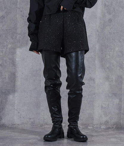 ラメ ツイード ハイウエスト ショート パンツ　152-5651