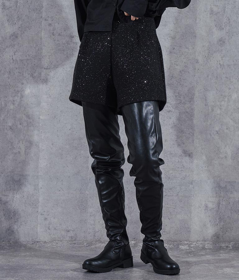 ラメ ツイード ハイウエスト ショート パンツ　152-5651