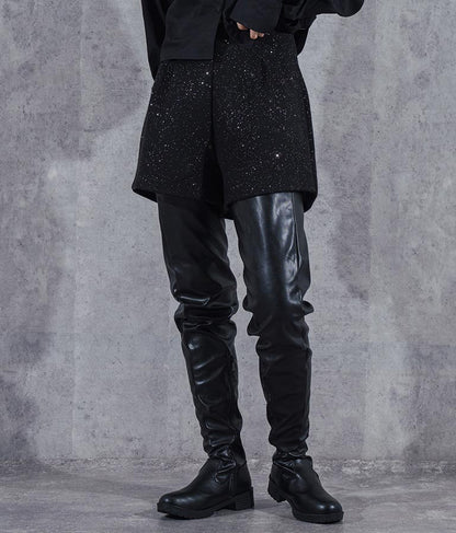 ラメ ツイード ハイウエスト ショート パンツ　152-5651