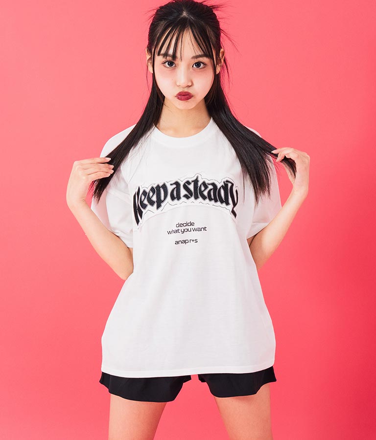 ANAP R+S ダメージ ワッペン ロゴ Tシャツ 【ユニセックス】913-7629