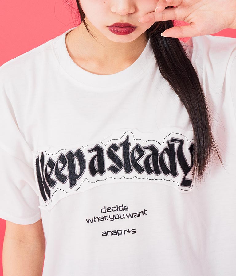 ANAP R+S ダメージ ワッペン ロゴ Tシャツ 【ユニセックス】913-7629