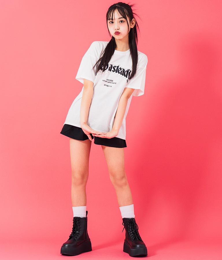 ANAP R+S ダメージ ワッペン ロゴ Tシャツ 【ユニセックス】913-7629