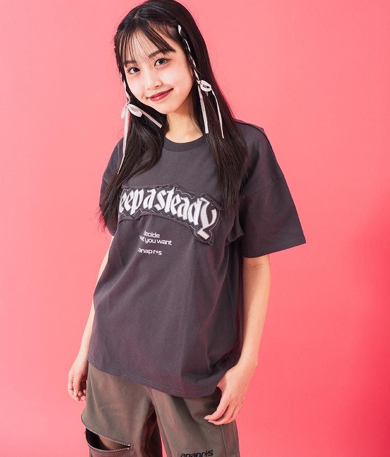 ANAP R+S ダメージ ワッペン ロゴ Tシャツ 【ユニセックス】913-7629