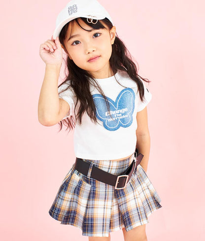 バタフライ デニム パッチ Tシャツ