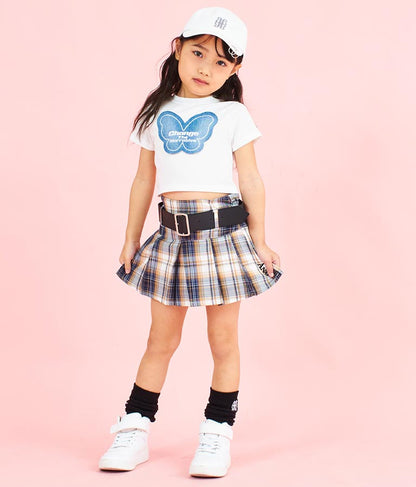 バタフライ デニム パッチ Tシャツ 423-3366