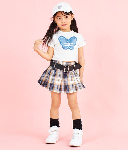 バタフライ デニム パッチ Tシャツ 423-3366