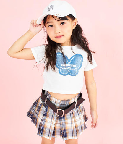 バタフライ デニム パッチ Tシャツ 423-3366