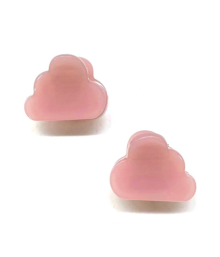 2セット モクモク クリア カラー ミニ ヘア クリップ