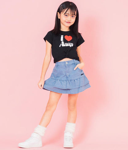 I LOVE ロゴ ウエスト クロス ミニ Tシャツ【ジュニアお揃い】 423-3374