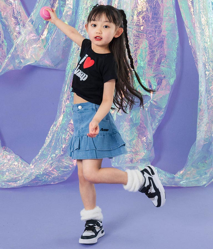 I LOVE ロゴ ウエスト クロス ミニ Tシャツ【ジュニアお揃い】 423-3374