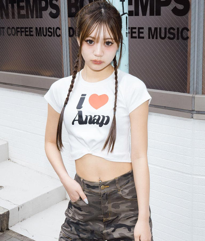 I LOVE ロゴ ウエスト クロス ミニ Tシャツ【キッズお揃い】 913-7642