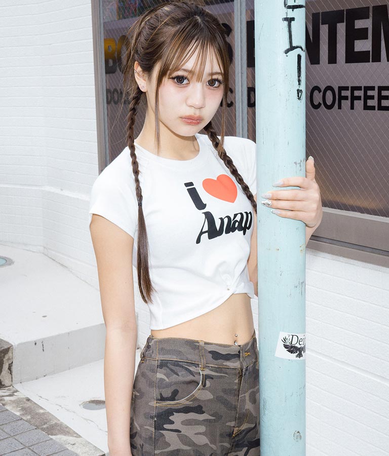 I LOVE ロゴ ウエスト クロス ミニ Tシャツ【キッズお揃い】 913-7642