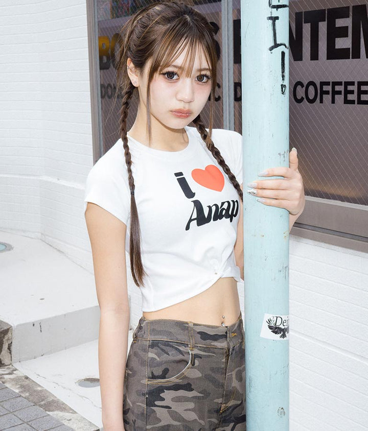 I LOVE ロゴ ウエスト クロス ミニ Tシャツ【キッズお揃い】 913-7642