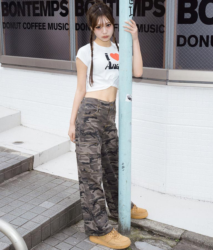 I LOVE ロゴ ウエスト クロス ミニ Tシャツ【キッズお揃い】 913-7642