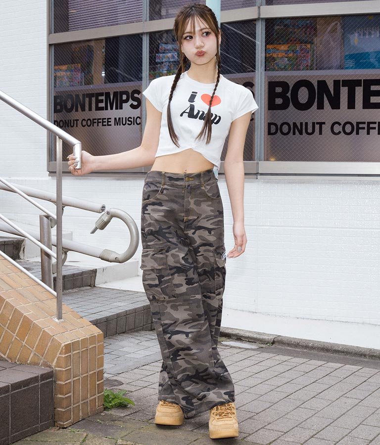 I LOVE ロゴ ウエスト クロス ミニ Tシャツ【キッズお揃い】 913-7642